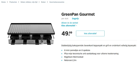 €49,90 🥩 GreenPan Gourmetstel 8 pers.