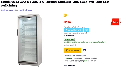 Exquisit Horeca Koelkast 290 Liter