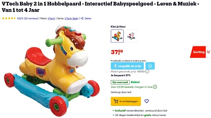 VTech 2-in-1 hobbelpaard/loopwagen