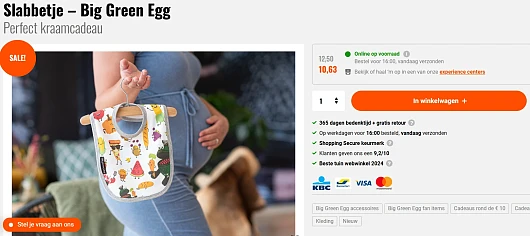 -15% op rompertje of slabbetje 👶 Bigg Green Egg
