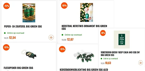 -15% op accessoires en kerst items van Big Green Egg