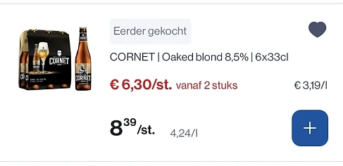 Cornet oaked goedkoper