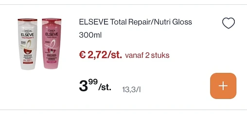 Elseve shampoo goedkoper