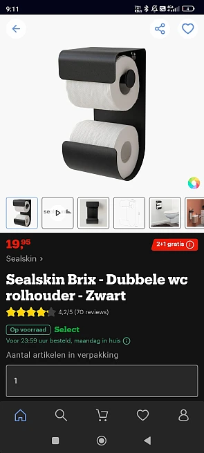 2+1 gratis op Tiger en Sealskin producten