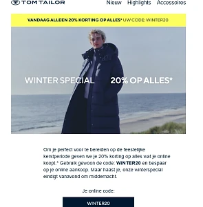 -20% bij Tom Tailor