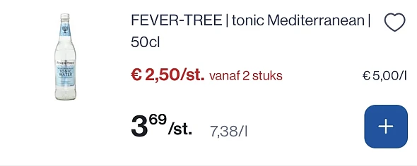 Fever tree tonic goedkoper