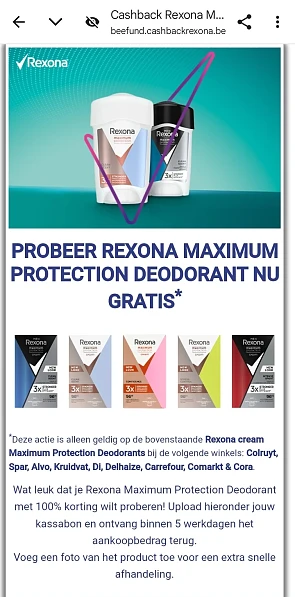 Gratis Rexona Maximum Protection Deodorant