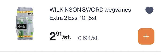 Wilkinson scheermes goedkoper