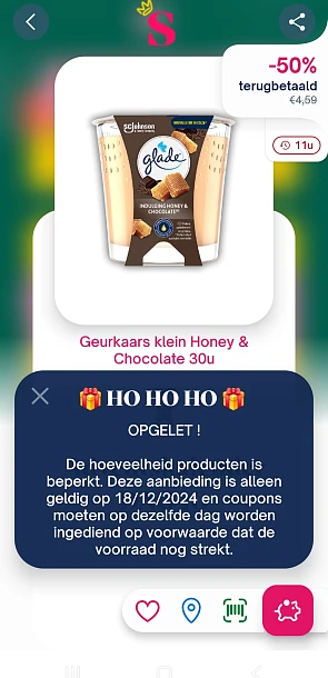 Shopmium -50% glade geurkaars