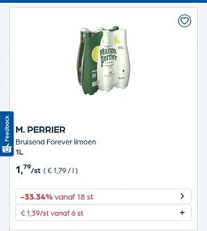 Collect&go M. PERRIER Bruisend Forever limoen 1L