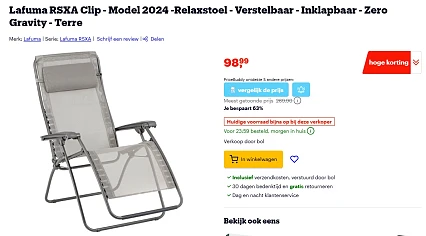 Lafuma RSXA Clip Relaxstoel