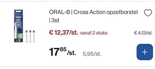 Oral B opzetborstel goedkoper