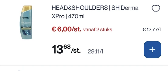 Head en soulders x pro goedkoper