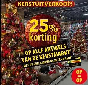 -25% uitverkoop Kerst bij Pelckmans 🎄