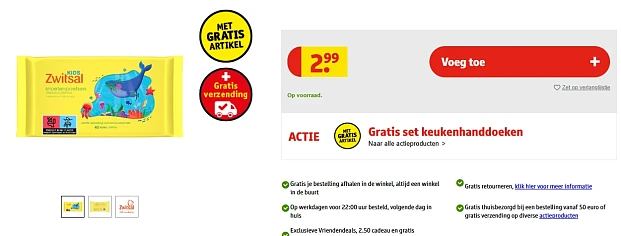 Gratis set keukenhanddoeken b.a.v. Zwitsal en Vaseline