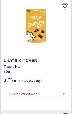 Lily’s kitchen kattensnack goedkoper