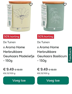 Holland and Barrett geurkaarsen