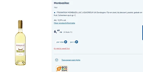 -28% Monbazillac wijn 🍇 Colruyt en Collect&Go