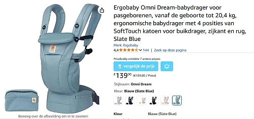 €139 👶 Ergobaby Draagzak Omni Dream