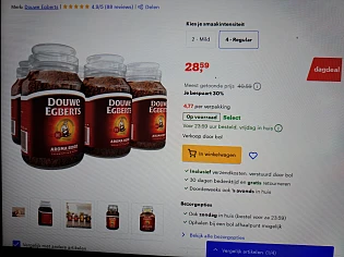 Douwe Egberts Aroma Rood Oploskoffie - 6 x pot van 200 gram -30%
