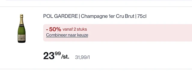 Pol Gardere champagne 1er cru brut in promo