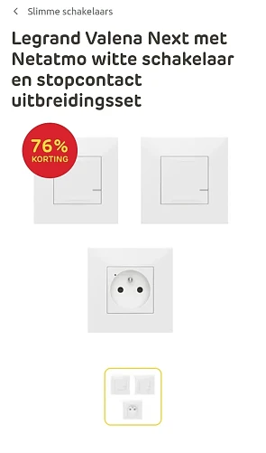 Legrand Valena Next met Netatmo witte schakelaar en stopcontact uitbreidingsset