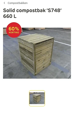 Solid compostbak ‘S748’ 660 L