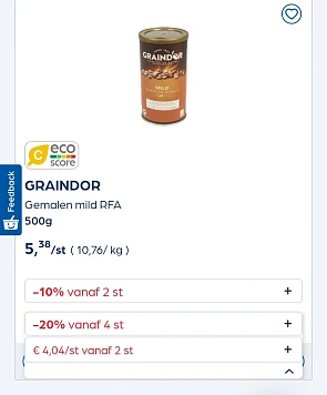 Collect&go graindor -20% erbovenop