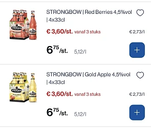 Strongbow goedkoper