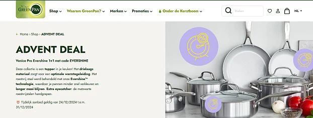 1+1 gratis op Venice Pro Evershine bij greenpan