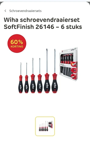 Wiha schroevendraaierset SoftFinish 26146 – 6 stuks