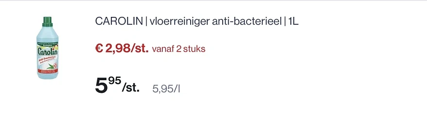 Carolin vloerreiniger anti bacterieel 1 l