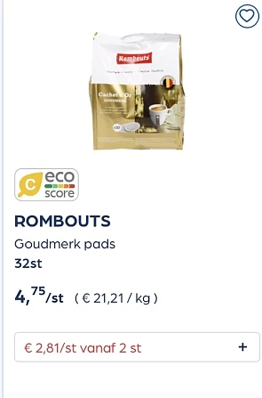 Rombouts Koffiepads goedkoper