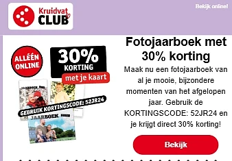 20% korting op fotojaarboek bij Kruidvat.be