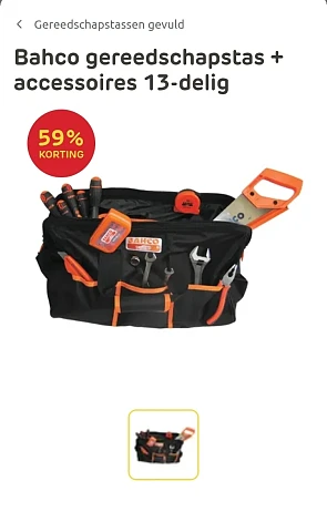 Bahco gereedschapstas + accessoires 13-delig