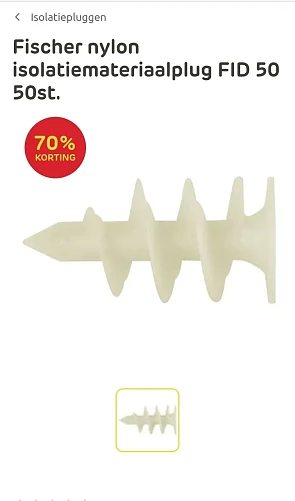 Fischer nylon isolatiemateriaalplug FID 50 50st.