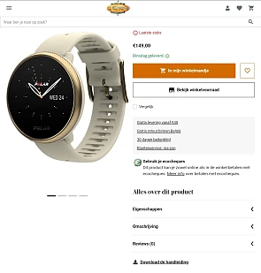 Polar Ignite 2 champagne kleur