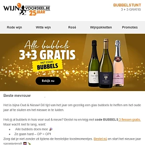 3+3 gratis op bubbels bij Wijnvoordeel 🍾