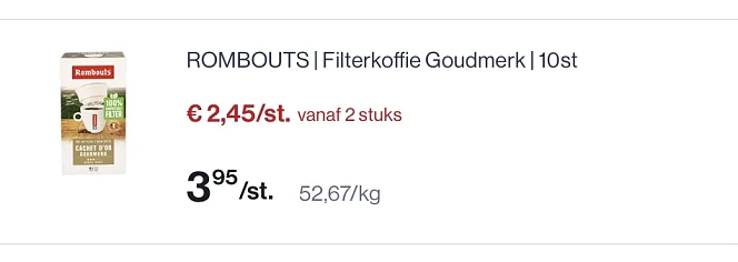 Rombouts filterkoffie goudmerk