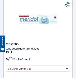 Collect&go MERIDOL tandpasta geirrit.tandvlees 75ml