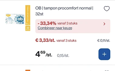 Ob tampons goedkoper