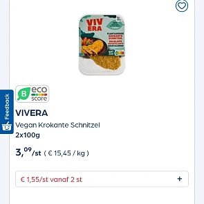 Collect&go VIVERA Vegan Krokante Schnitzel 2x100g