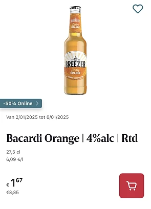 Bacardi breezer -50% online promo
