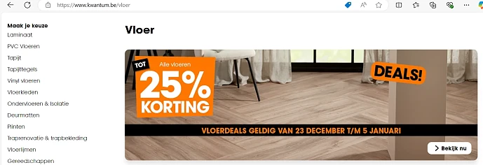Kwantum vloerdeals 25%