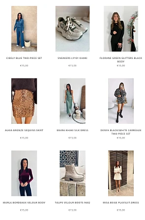 Kledij en schoenen aan slechts 15€!