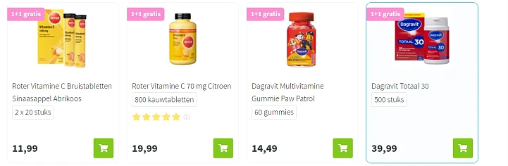 Plein vitamines 1 + 1 gratis