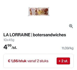 Colruyt la lorraine sandwiches