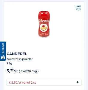 Collect&go CANDEREL zoetstof in poeder 75g