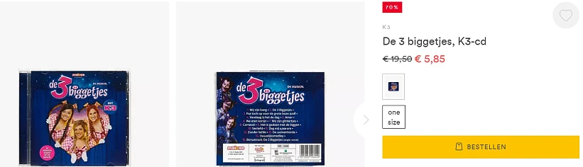 -70% CD De 3 Biggetjes, K3 🐽