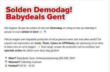 Solden Demodag bij Babydeals Gent 👶